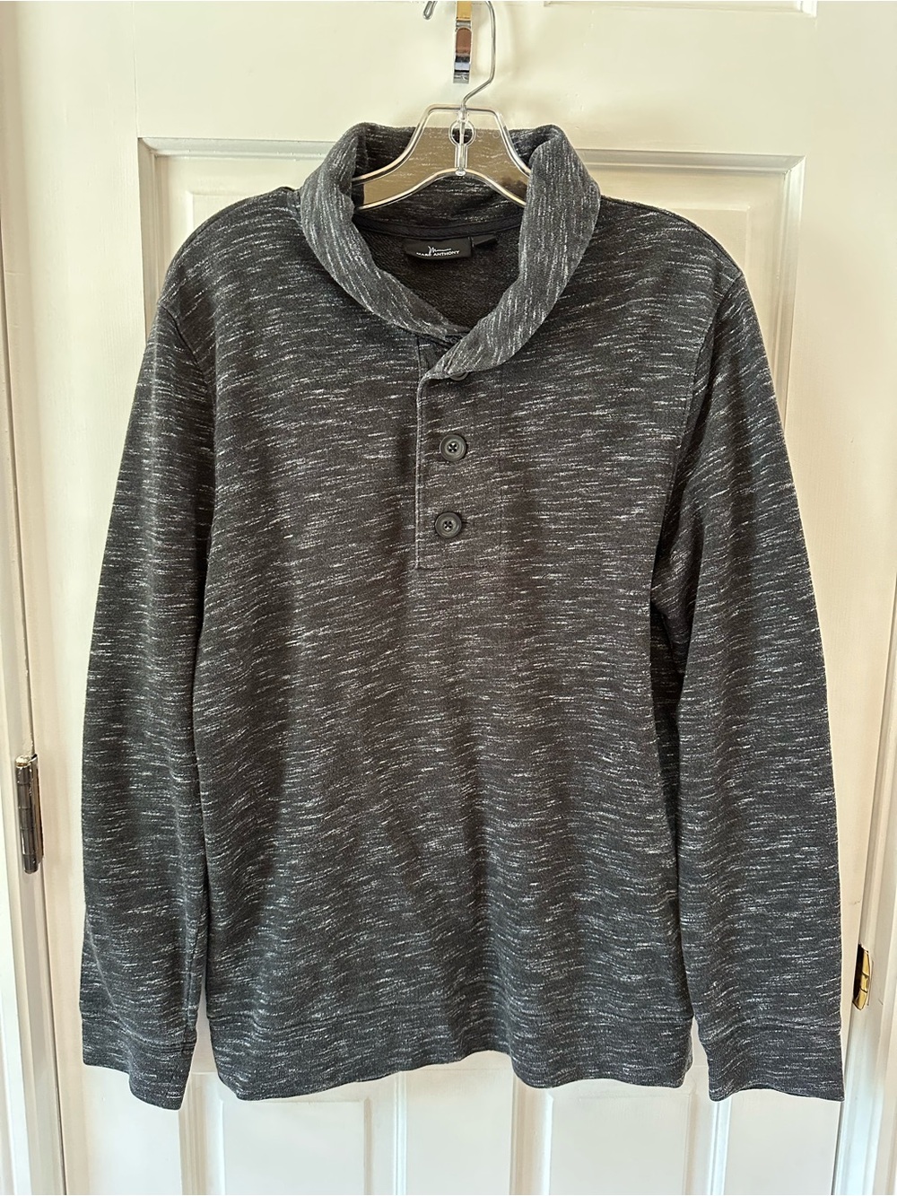 Marc Anthony Men's Shawl Collar Turtleneck Pullover - Heather Charcoal